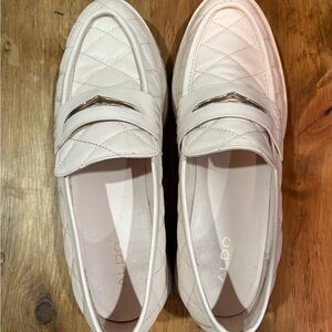 Aldo Cream Flats Moccasin-Style Loafers